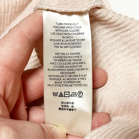 Free People Cozy With You Surplice Pullover Sweater XS lightweight pastel ribbed - Picture 9 of 13